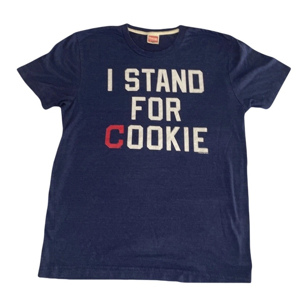 Homage I Stand For Cookie T-Shirt Mens Medium Navy Blue Cleveland Guardians MLB